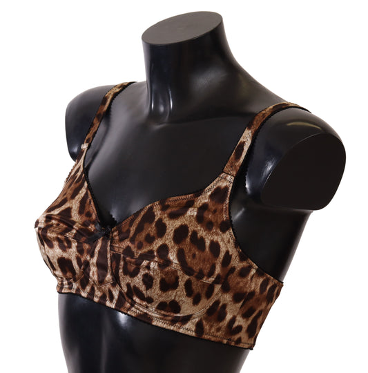 Dolce & Gabbana Brown Leopard Women Bra Underwear - DEA STILOSA MILANO