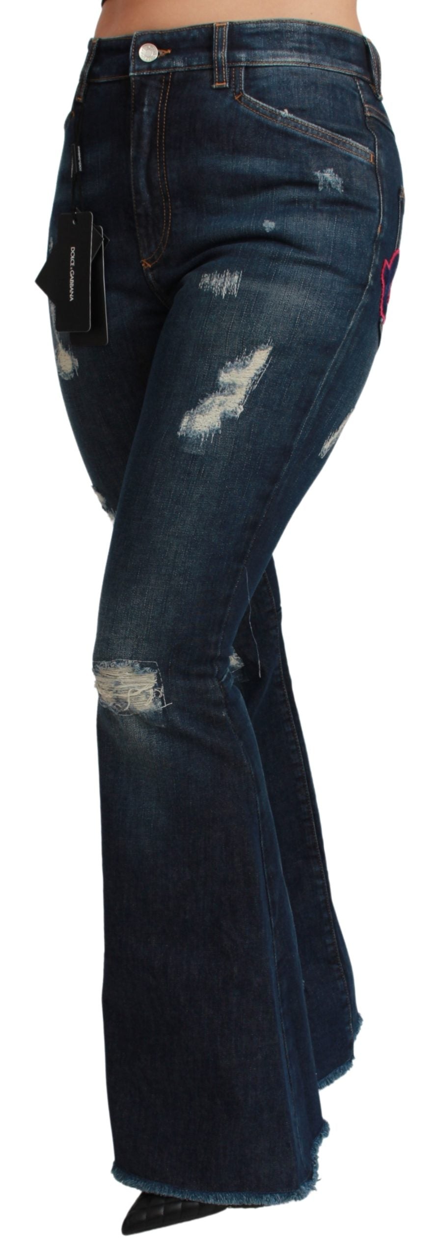 Dolce & Gabbana Blue Denim Cotton Stretch Flared Jeans - DEA STILOSA MILANO