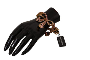 Dolce & Gabbana Gold Brass Chain Baroque Crystal Embellished Bracelet - DEA STILOSA MILANO
