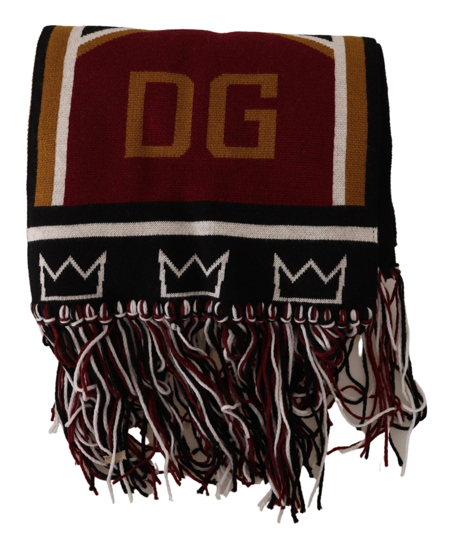 Dolce & Gabbana Multicolor Wool Knit DG King Shawl Wrap Scarf - DEA STILOSA MILANO