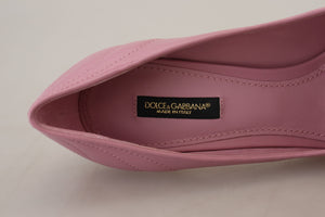 Dolce & Gabbana Pink Leather Heart DEVOTION Heels Pumps Shoes - DEA STILOSA MILANO