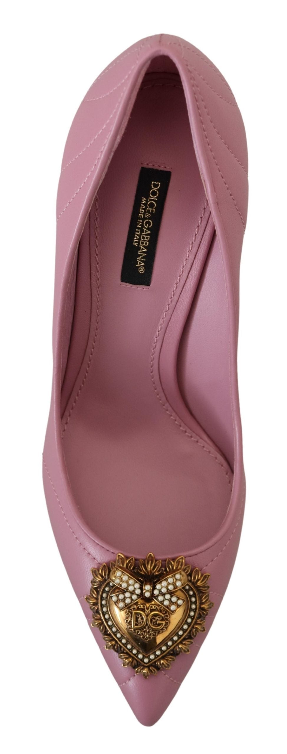 Dolce & Gabbana Pink Leather Heart DEVOTION Heels Pumps Shoes - DEA STILOSA MILANO