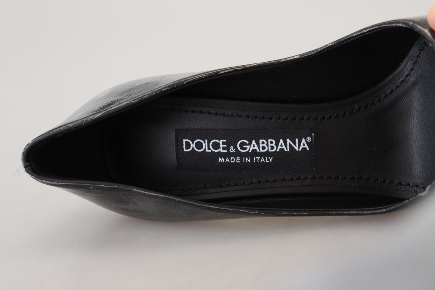 Dolce & Gabbana Black Leather Heels Pumps Plastic Wrapped Shoes - DEA STILOSA MILANO