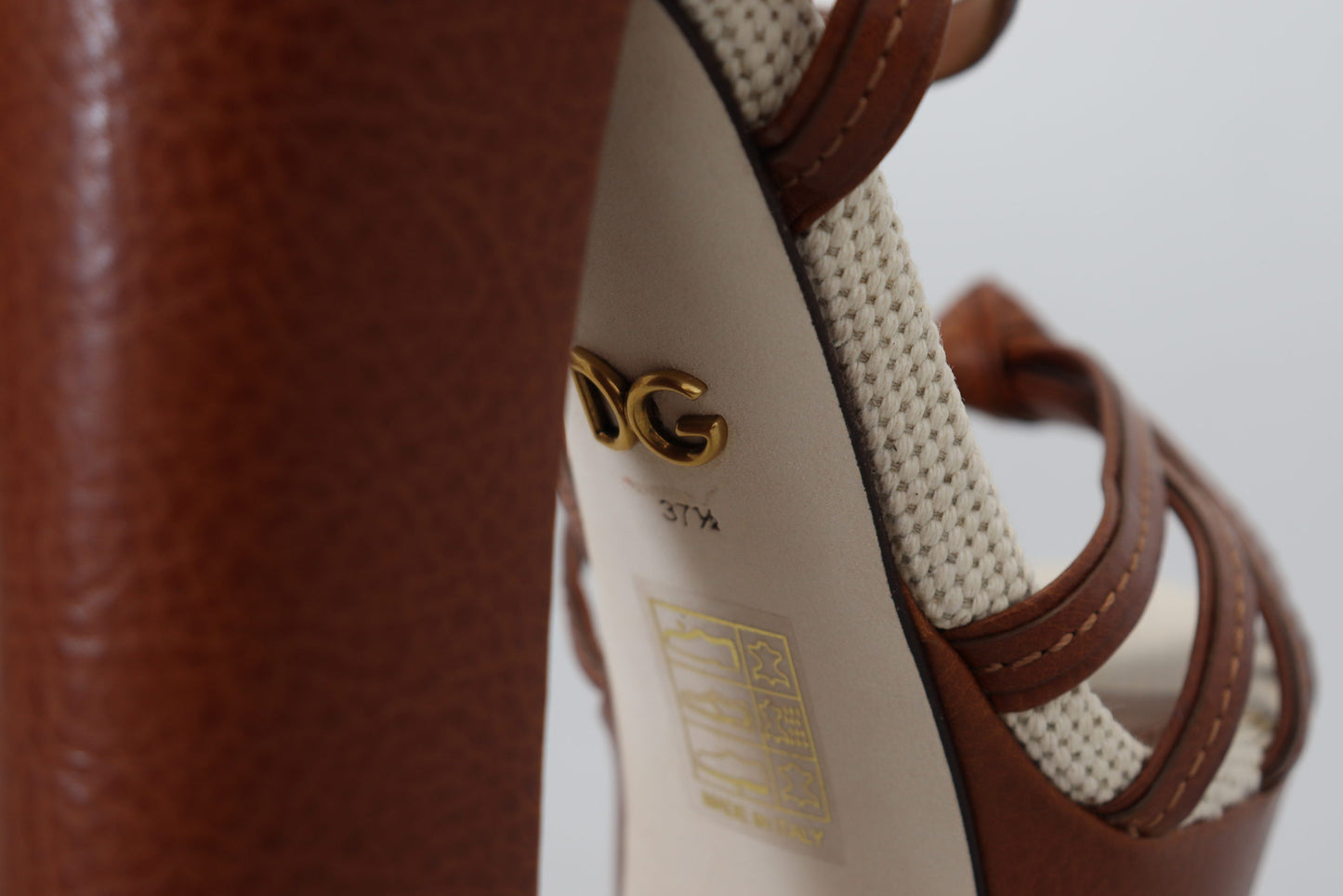Dolce & Gabbana Brown Platform Leather Sandals Shoes - DEA STILOSA MILANO
