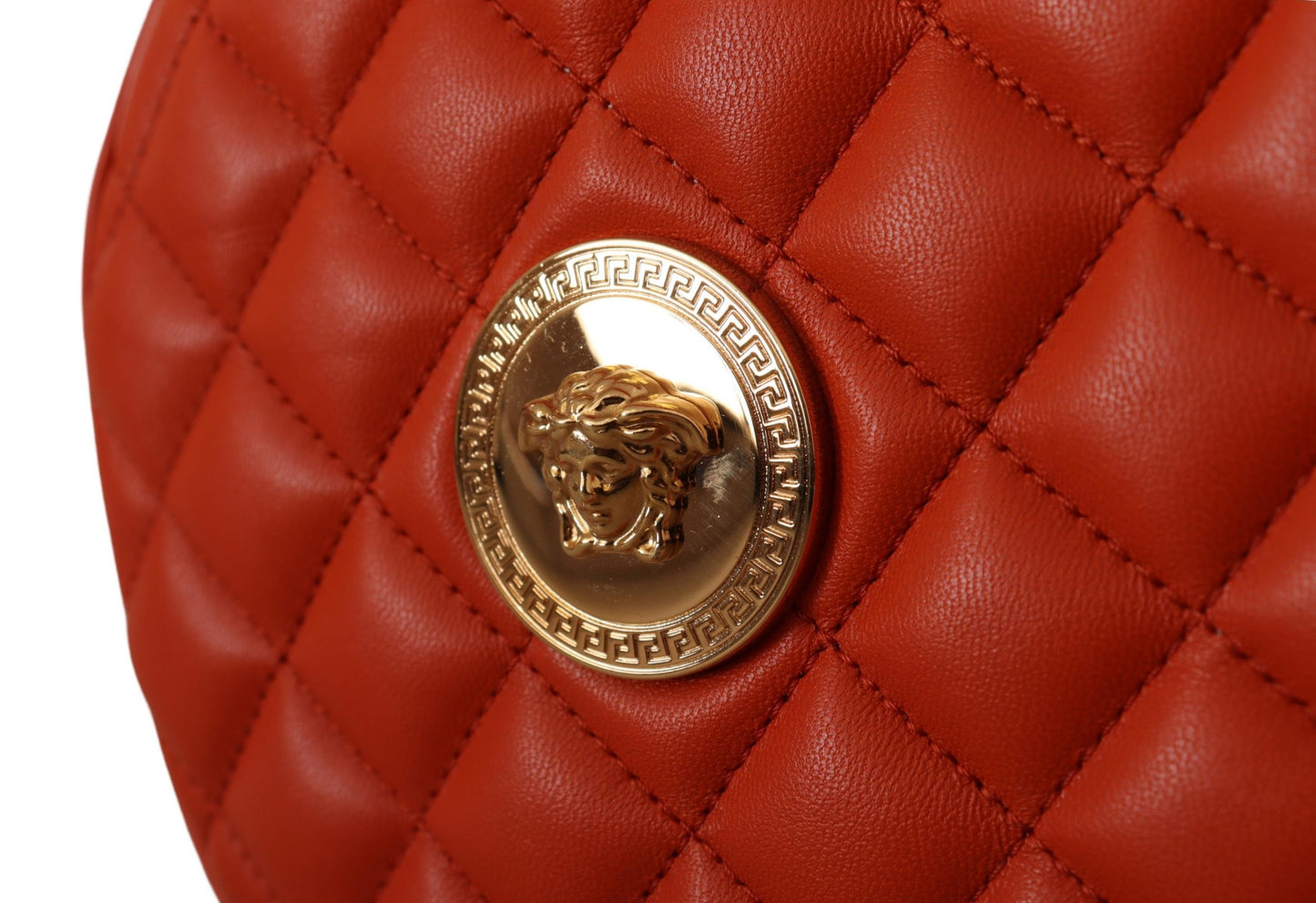 Versace Red Nappa Leather Medusa Round Crossbody Bag - DEA STILOSA MILANO