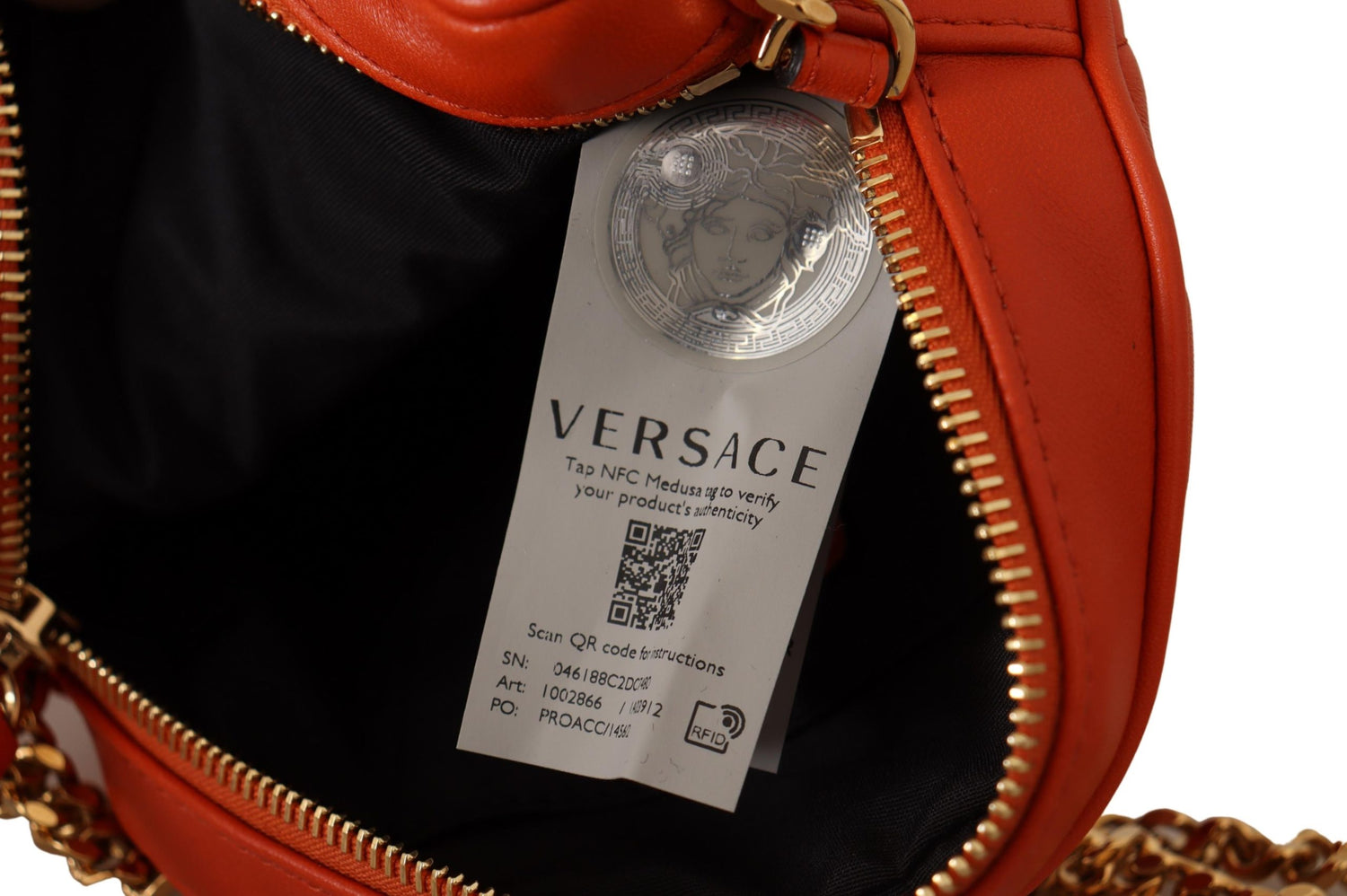 Versace Medusa Leather Crossbody Bag In Red