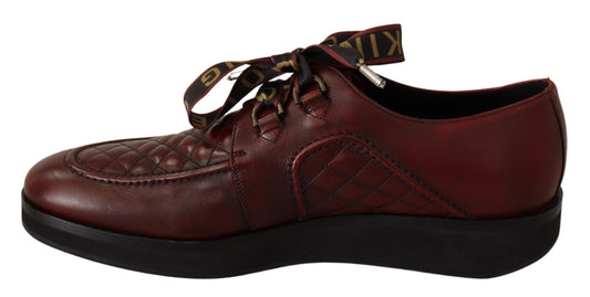 Dolce & Gabbana Red Leather Lace Up Dress Formal Shoes - DEA STILOSA MILANO