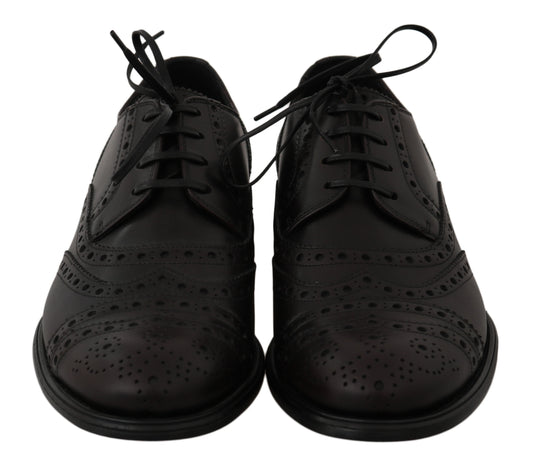 Dolce & Gabbana Black Leather Wingtip Oxford Dress  Shoes - DEA STILOSA MILANO