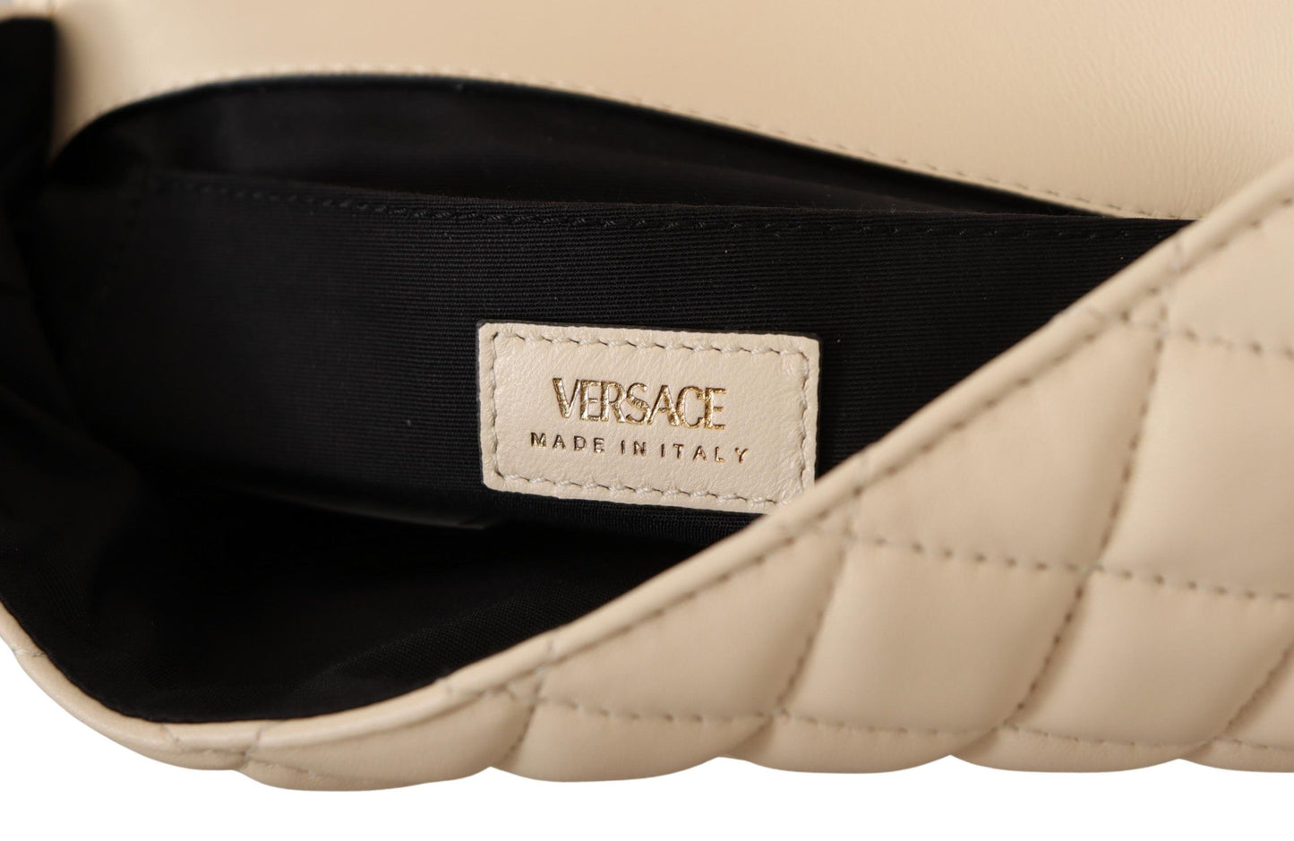 Versace White Nappa Leather Medusa Shoulder Bag - DEA STILOSA MILANO