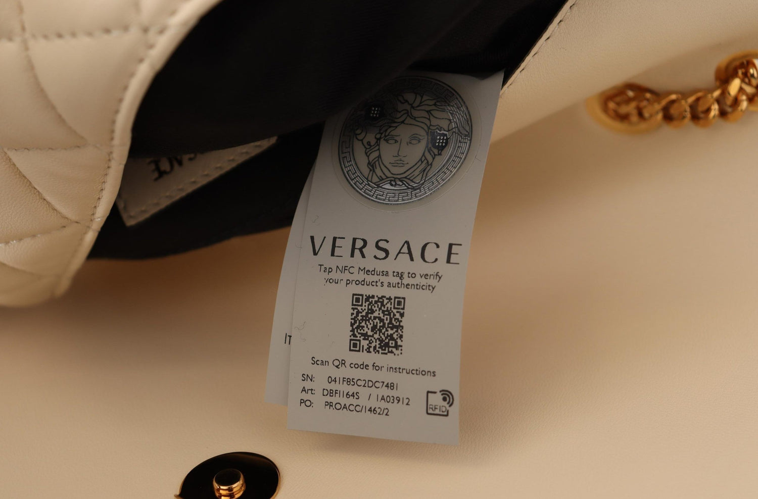 Versace White Nappa Leather Medusa Shoulder Bag - DEA STILOSA MILANO