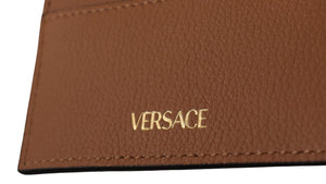 Versace Brown Calf Leather Card Holder Wallet - DEA STILOSA MILANO