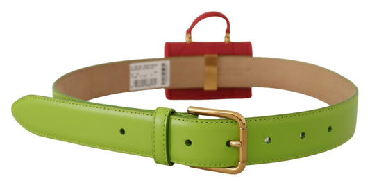 Dolce & Gabbana Green Leather Devotion Heart Micro Bag Headphones Belt - DEA STILOSA MILANO