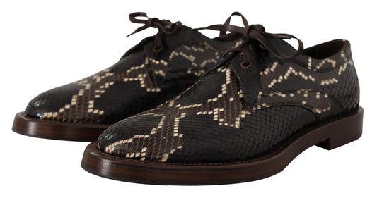 Dolce & Gabbana Brown Derby Exotic Leather Men Shoes - DEA STILOSA MILANO