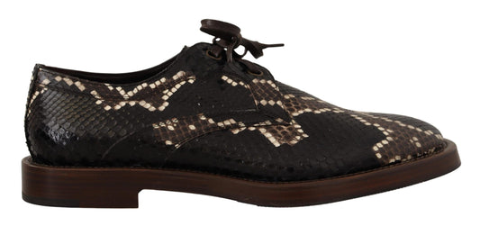 Dolce & Gabbana Brown Derby Exotic Leather Men Shoes - DEA STILOSA MILANO