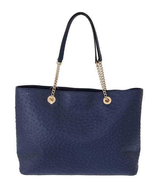 Kate Spade Blue Leather Halsey la vita Ostrich Handbag - DEA STILOSA MILANO