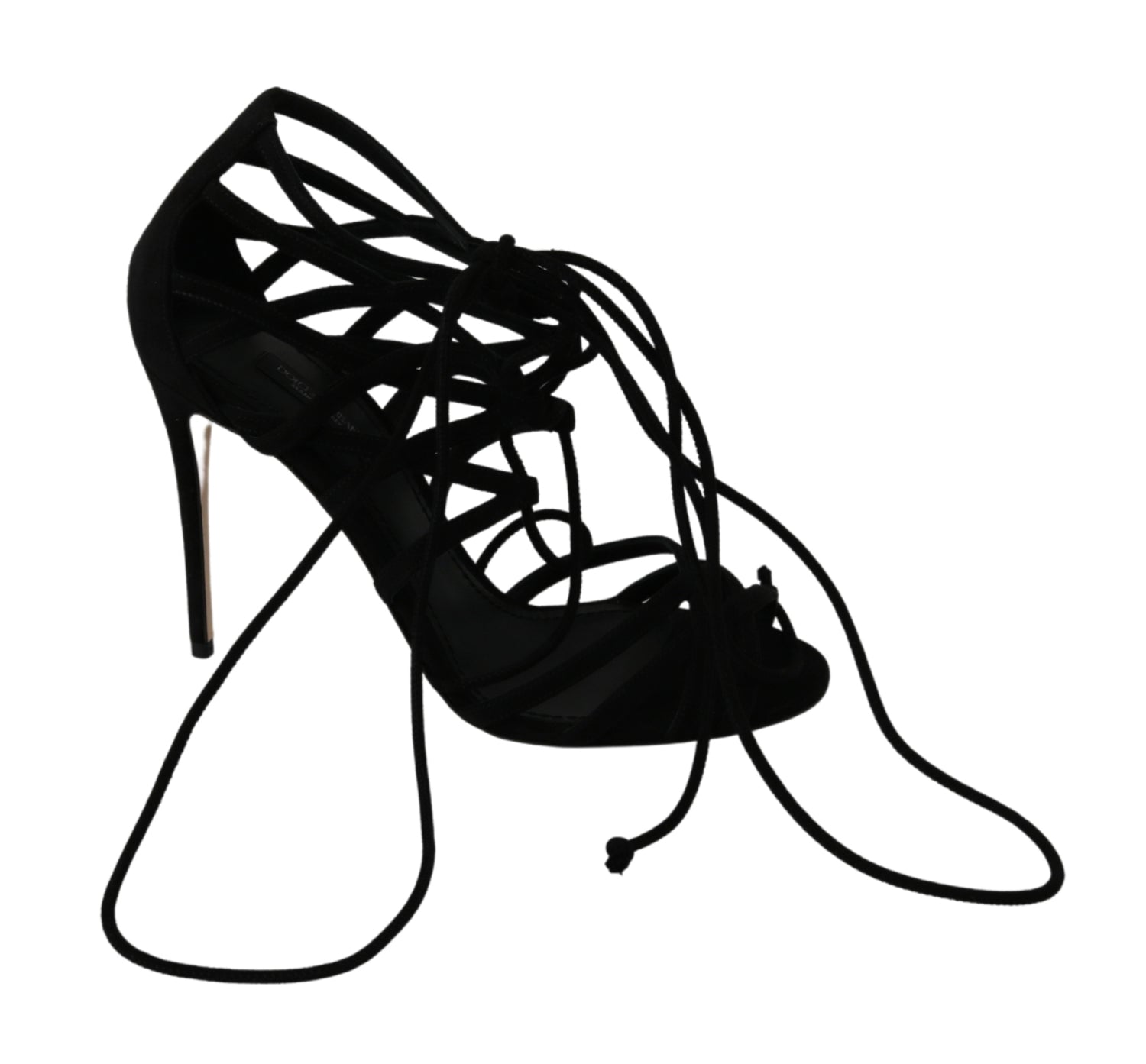 Dolce & Gabbana Black Suede Strap Stilettos Shoes Sandals - DEA STILOSA MILANO