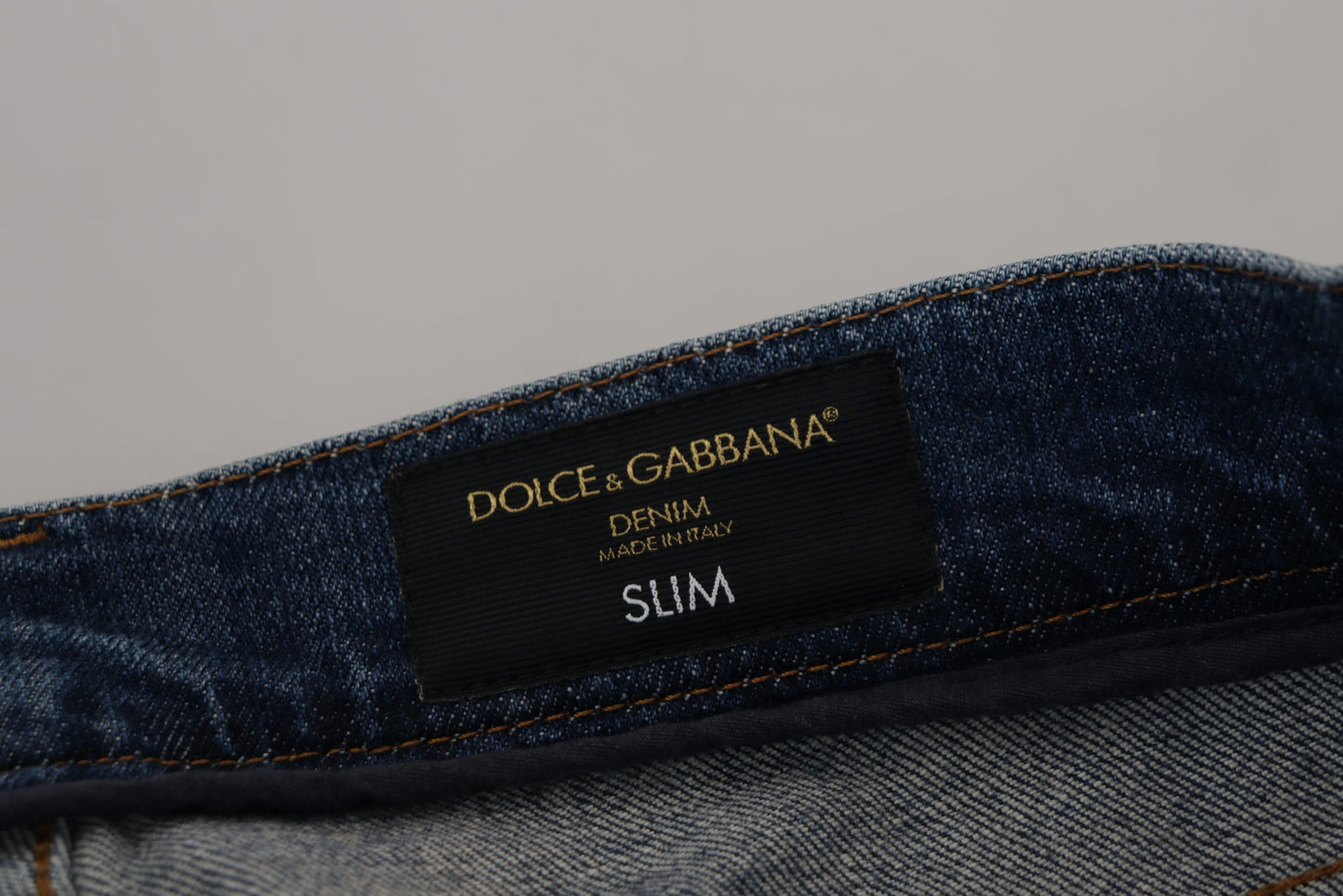 Dolce & Gabbana Blue Washed Cotton Low Waist Denim Jeans - DEA STILOSA MILANO
