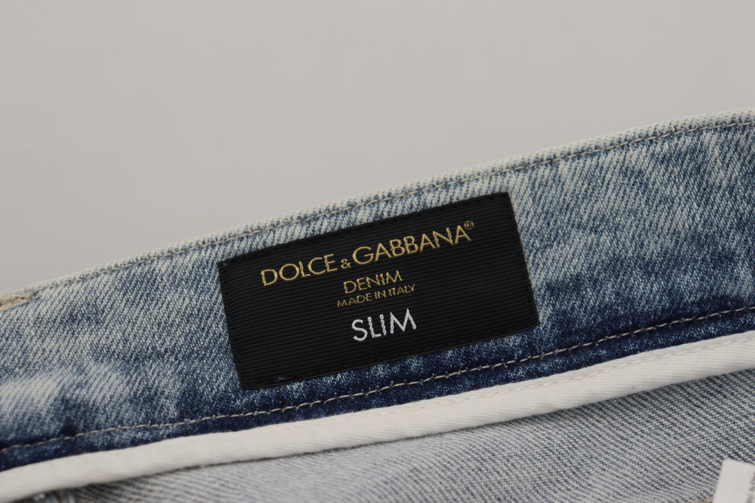 Dolce & Gabbana Light Blue Cotton Slim Fit Denim Jeans - DEA STILOSA MILANO