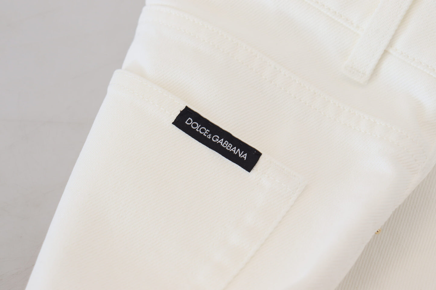 Dolce & Gabbana Off White High Waist Skinny Denim Cotton Jeans - DEA STILOSA MILANO