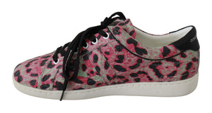 Dolce & Gabbana Pink Leopard Print Training Leather Flat Sneakers - DEA STILOSA MILANO