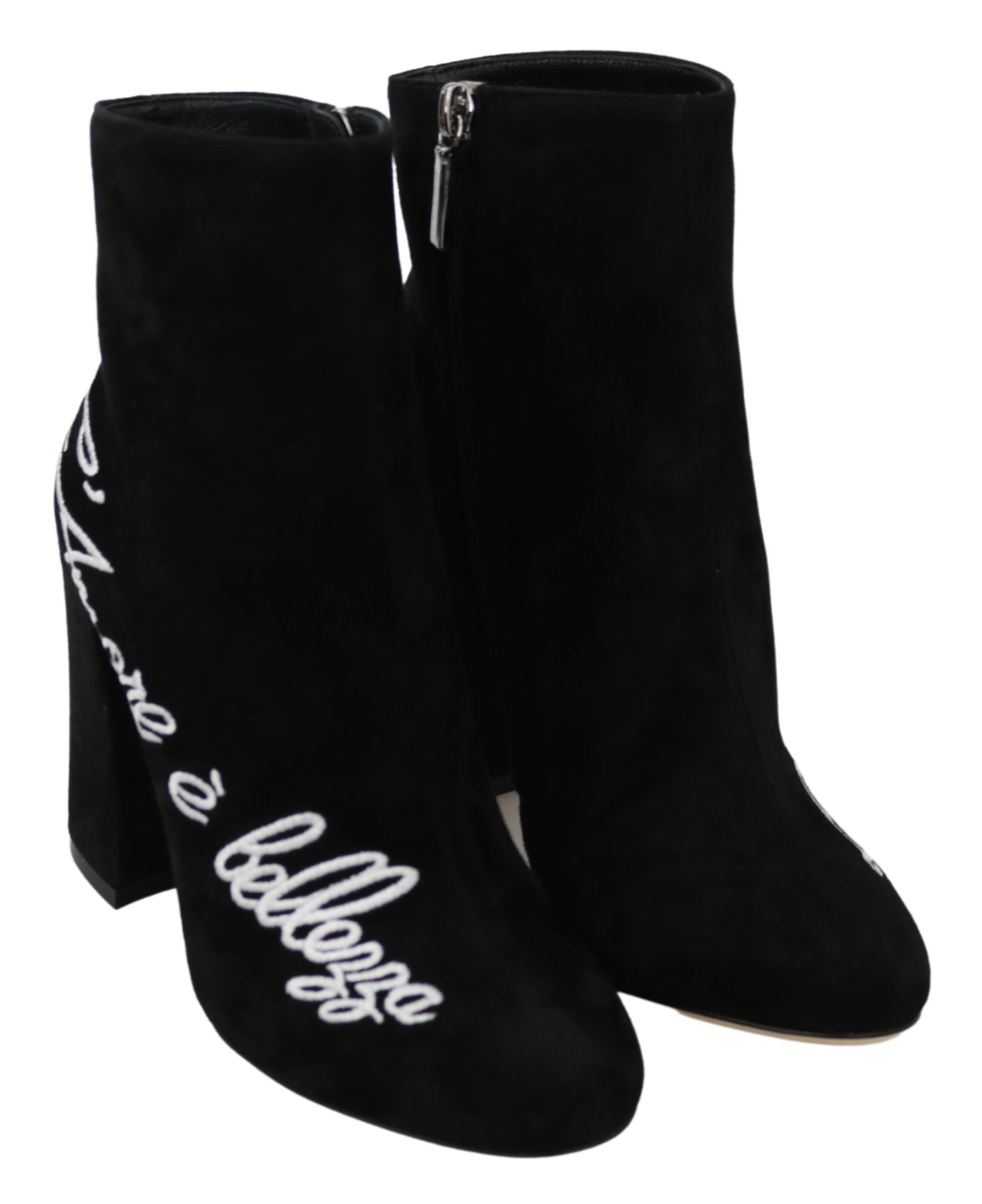 Dolce & Gabbana Black Suede L'Amore E'Bellezza Boots Shoes - DEA STILOSA MILANO