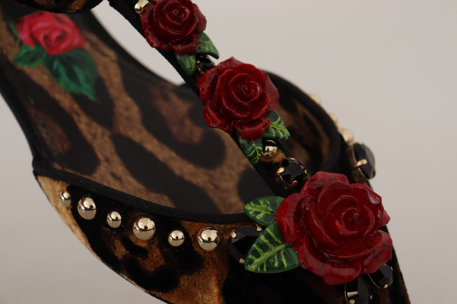 Dolce & Gabbana Brown Ballerina Embellished Leopard Print Shoes - DEA STILOSA MILANO