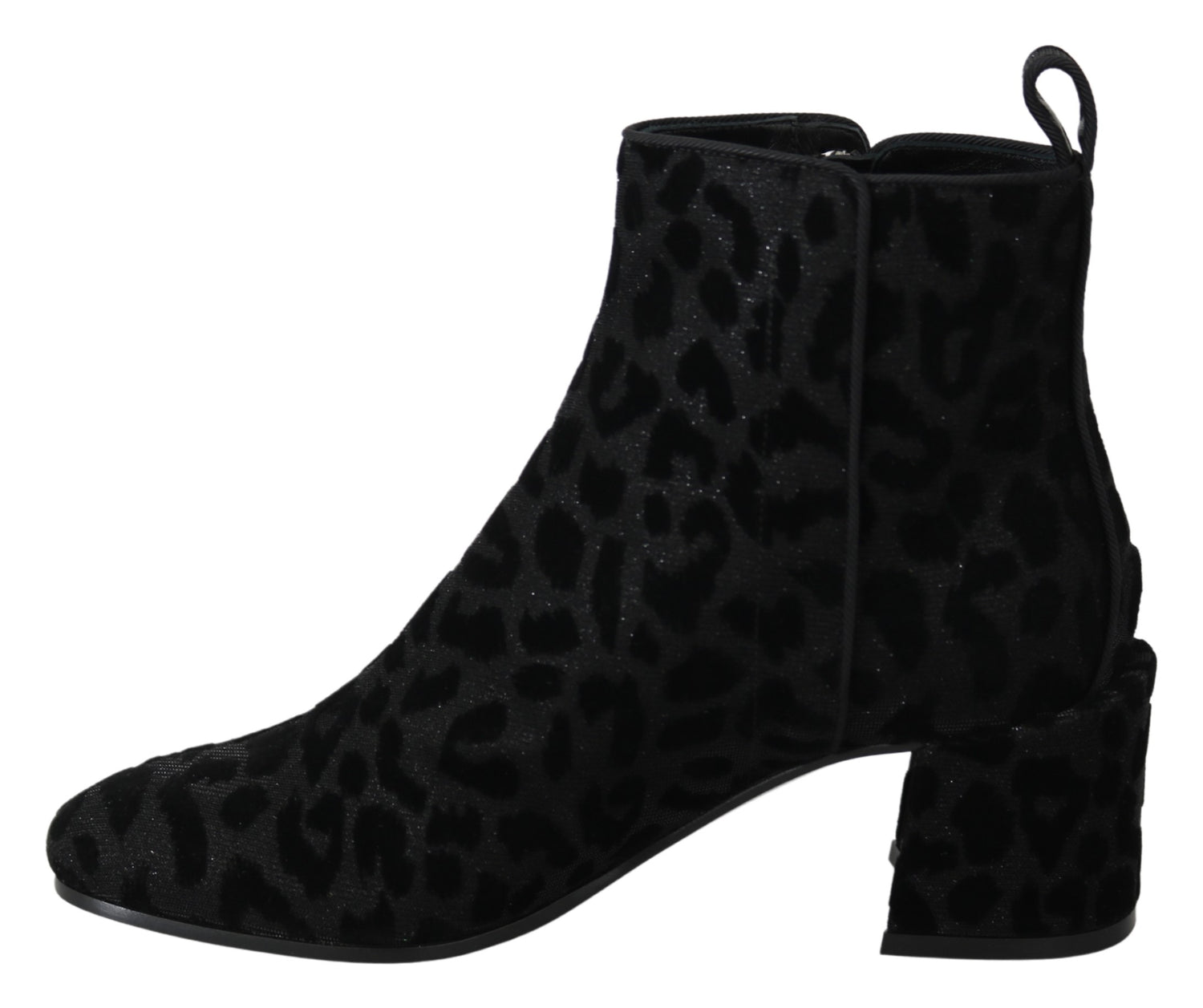 Dolce & Gabbana Black Leopard Short Boots Zipper Shoes - DEA STILOSA MILANO