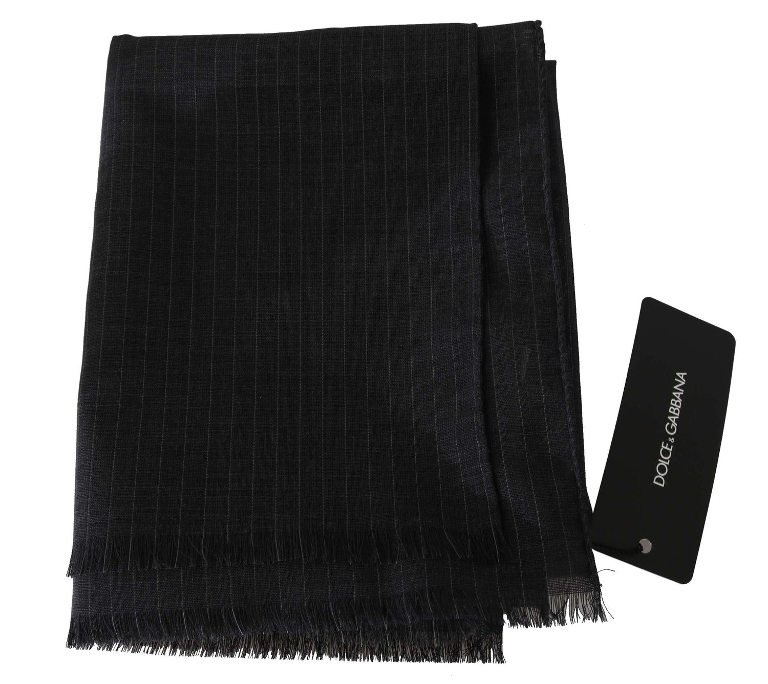 Dolce & Gabbana Gray 100% Wool Striped Pattern Wrap Scarf - DEA STILOSA MILANO