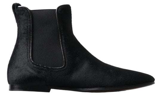 Dolce & Gabbana Black Leather Chelsea Men Ankle Boots Shoes - DEA STILOSA MILANO