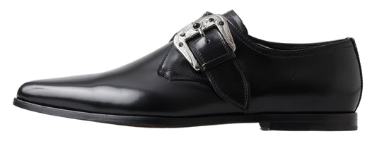 Dolce & Gabbana Black Leather Monk Strap Dress Formal Shoes - DEA STILOSA MILANO