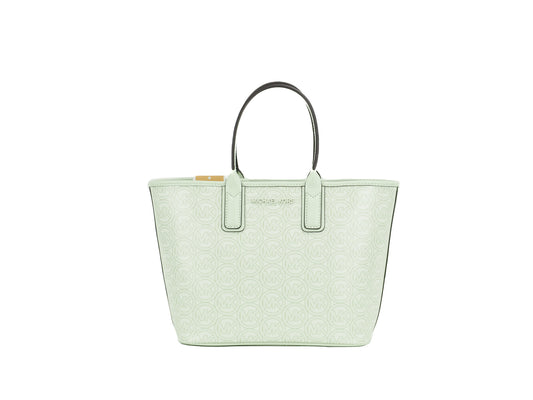 Michael Kors Jodie Small Jacquard Logo Recycled Polyester Tote Handbag Atom Green - DEA STILOSA MILANO