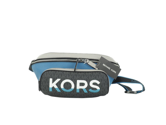 Michael Kors Cooper Large Blue Multi Leather Embroidered Logo Utility Belt Bag - DEA STILOSA MILANO