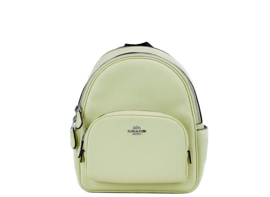 COACH Mini Court Pale Lime Pebbled Leather Shoulder Backpack Bag - DEA STILOSA MILANO