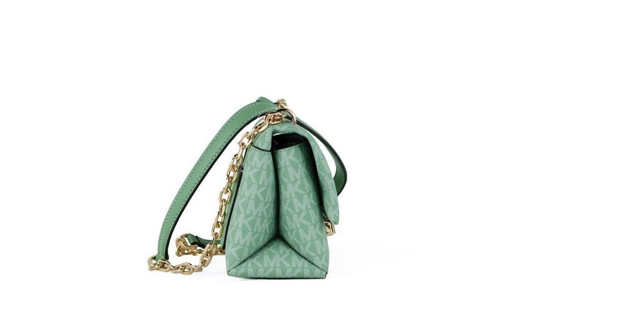 Michael Kors Cece Small Sea Green Signature PVC Convertible Flap Crossbody Bag - DEA STILOSA MILANO