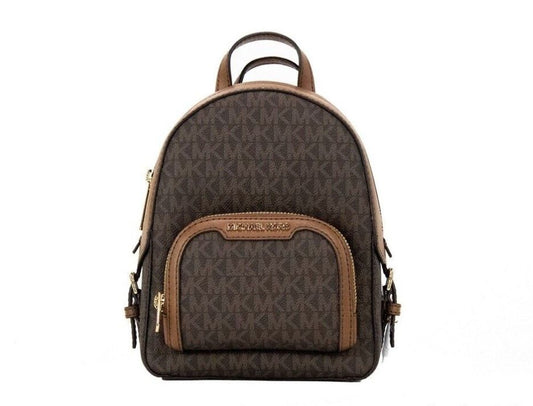 Michael Kors Jaycee mini XS Brown Signature PVC Zip Pocket Shoulder Backpack Bag - DEA STILOSA MILANO