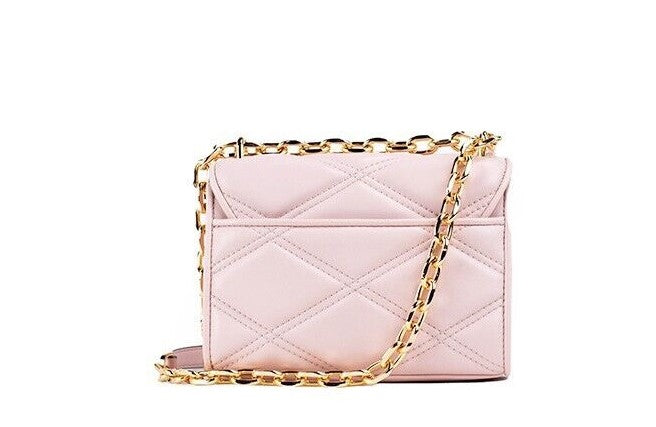 Michael Kors Serena Small Smooth Pink Vegan Leather Studded Flap Crossbody Bag - DEA STILOSA MILANO