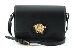 Versace Black Calf Leather Shoulder Bag - DEA STILOSA MILANO