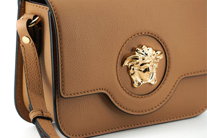 Versace Brown Calf Leather Shoulder Bag - DEA STILOSA MILANO