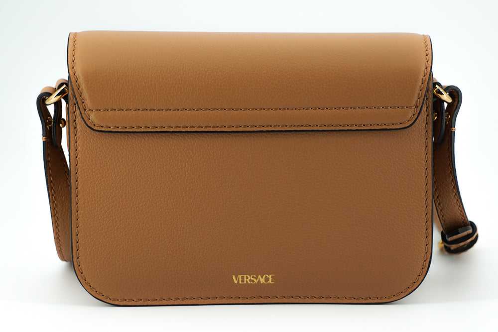 Versace Brown Calf Leather Shoulder Bag - DEA STILOSA MILANO