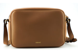 Versace Brown Calf Leather Camera Shoulder Bag - DEA STILOSA MILANO