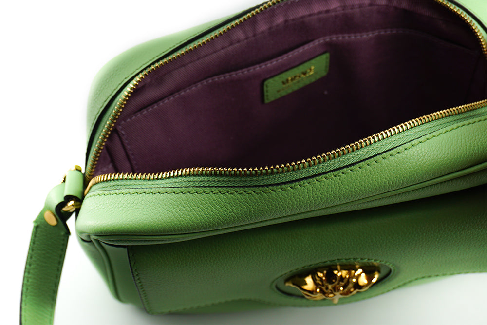 Versace Mint Green Calf Leather Camera Shoulder Bag - DEA STILOSA MILANO