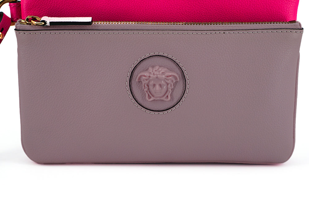 Versace Pink Calf Leather Pouch Bag - DEA STILOSA MILANO