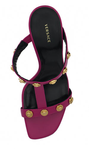 Versace Purple Calf Leather High Heel Sandals - DEA STILOSA MILANO