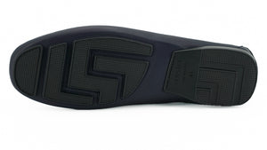 Versace Navy Blue Calf Leather Loafers Shoes - DEA STILOSA MILANO