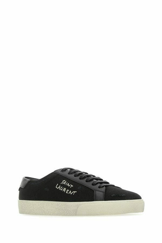 Saint Laurent Black Canvas & Leather Low Top Sneakers - DEA STILOSA MILANO