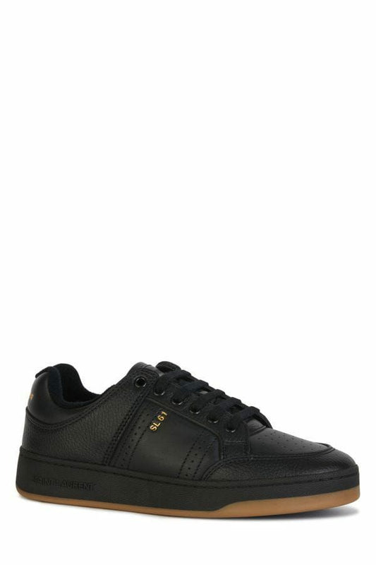 Saint Laurent Black Calf Leather Low Top Sneakers - DEA STILOSA MILANO