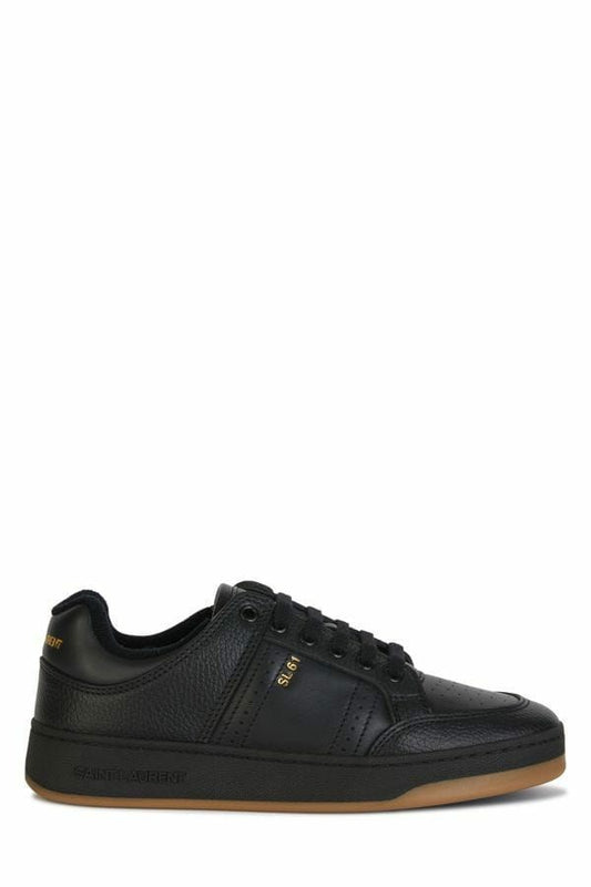 Saint Laurent Black Calf Leather Low Top Sneakers - DEA STILOSA MILANO