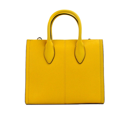 Michael Kors Mirella Small Jasmine Yellow Leather Top Zip Shopper Tote Bag - DEA STILOSA MILANO