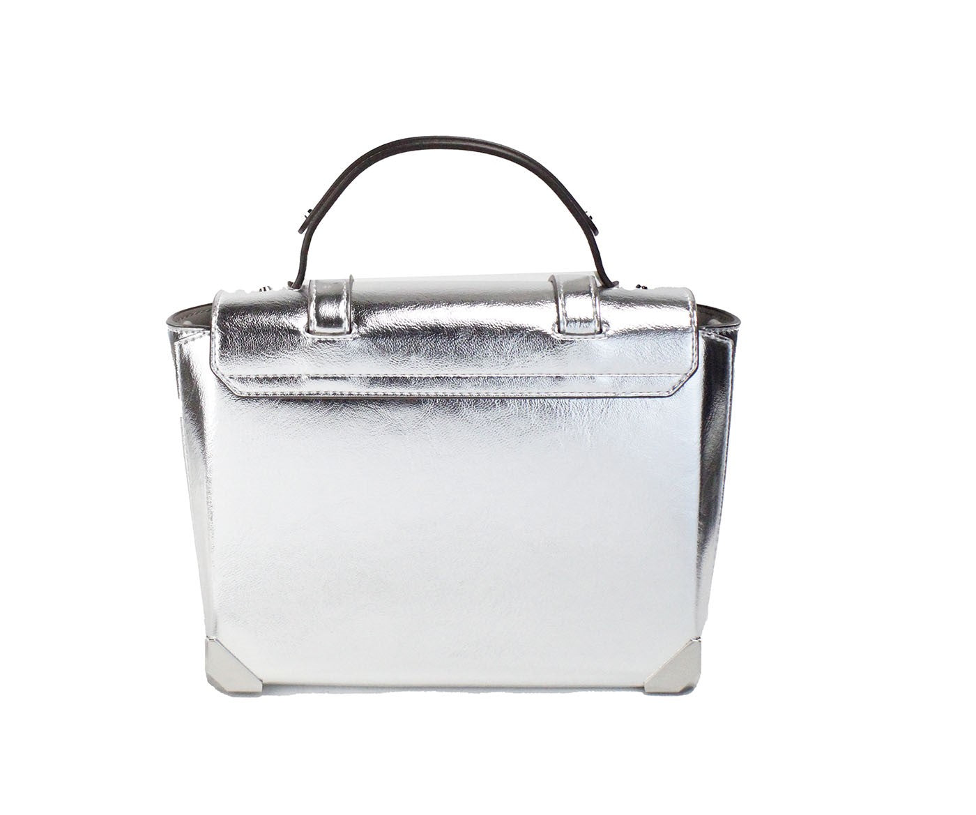 Michael Kors Manhattan Medium Silver Leather Top Handle Satchel Bag - DEA STILOSA MILANO