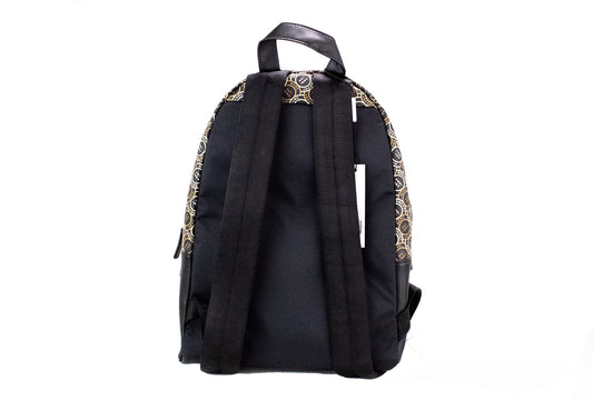 Marc Jacobs Signet Medium Black Logo Printed Leather Shoulder Backpack Bookbag - DEA STILOSA MILANO